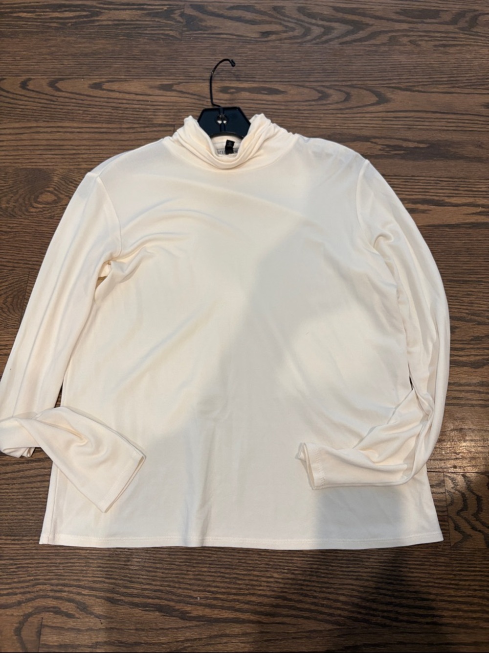 Eileen Fisher Cream Long Sleeve Mock Neck Top